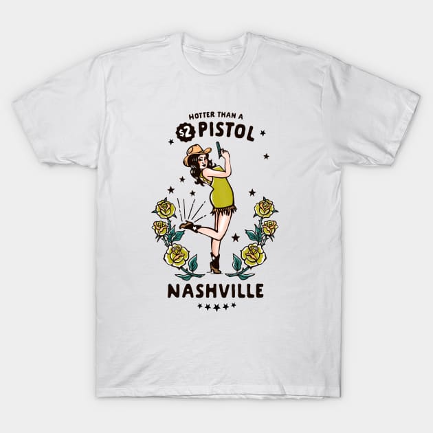 Funny Vintage Nashville, Tennessee Country Cowgirl T-Shirt by The Whiskey Ginger